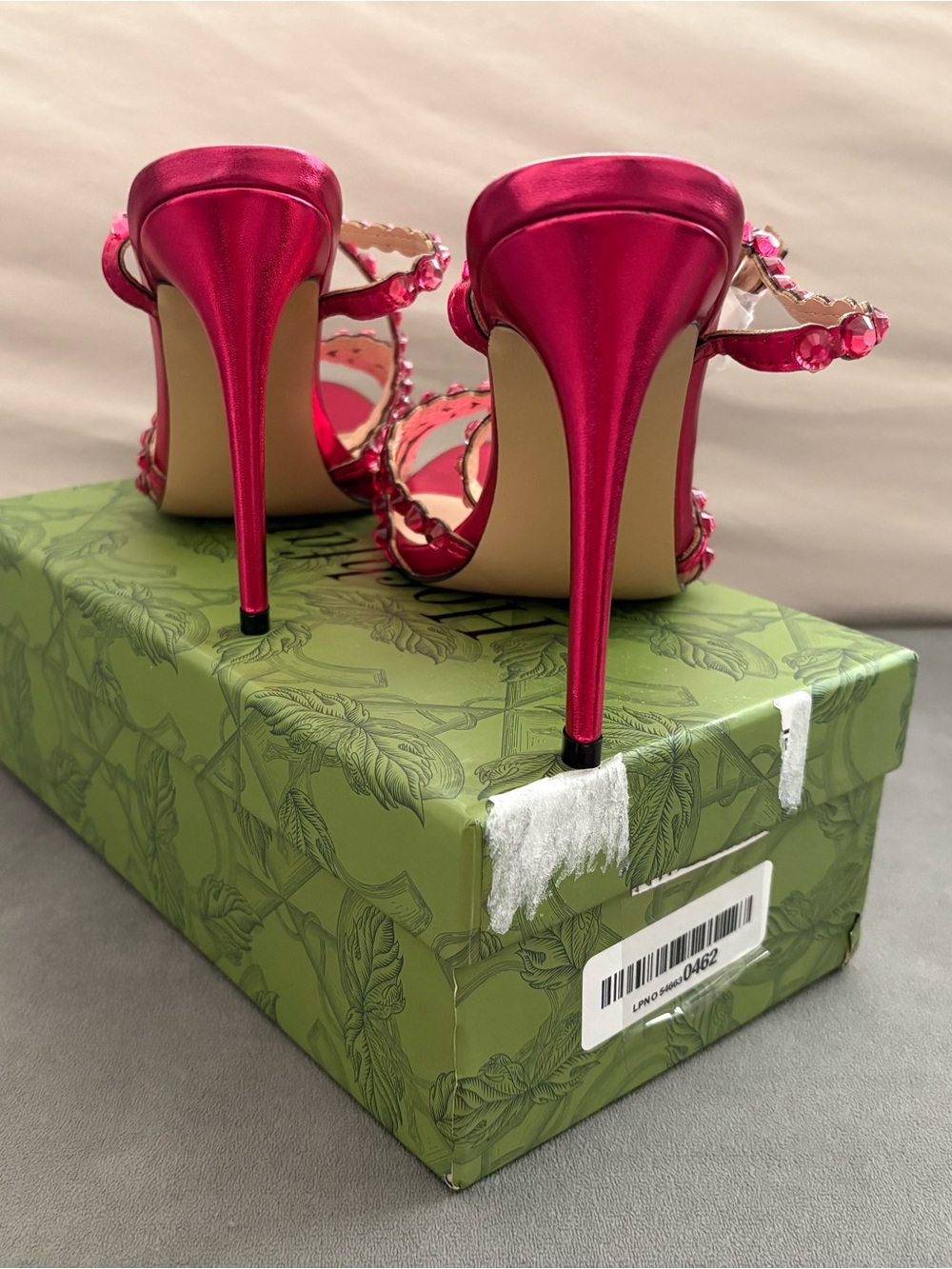 Hochfart Women’s Pink Rhinestone Strap Stiletto High Heel Sandals - US Size 6.5 - Picture 7 of 12